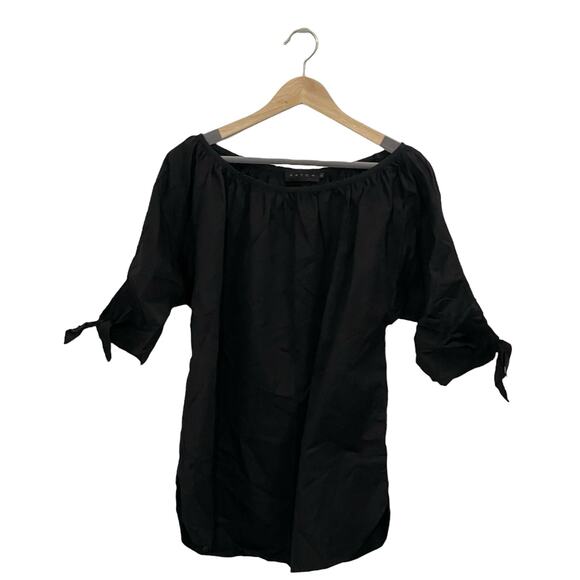 Hatch Maternity Off the Shoulder Tie Sleeve Top Black Pregnancy Size 2 / Medium - Picture 1 of 8